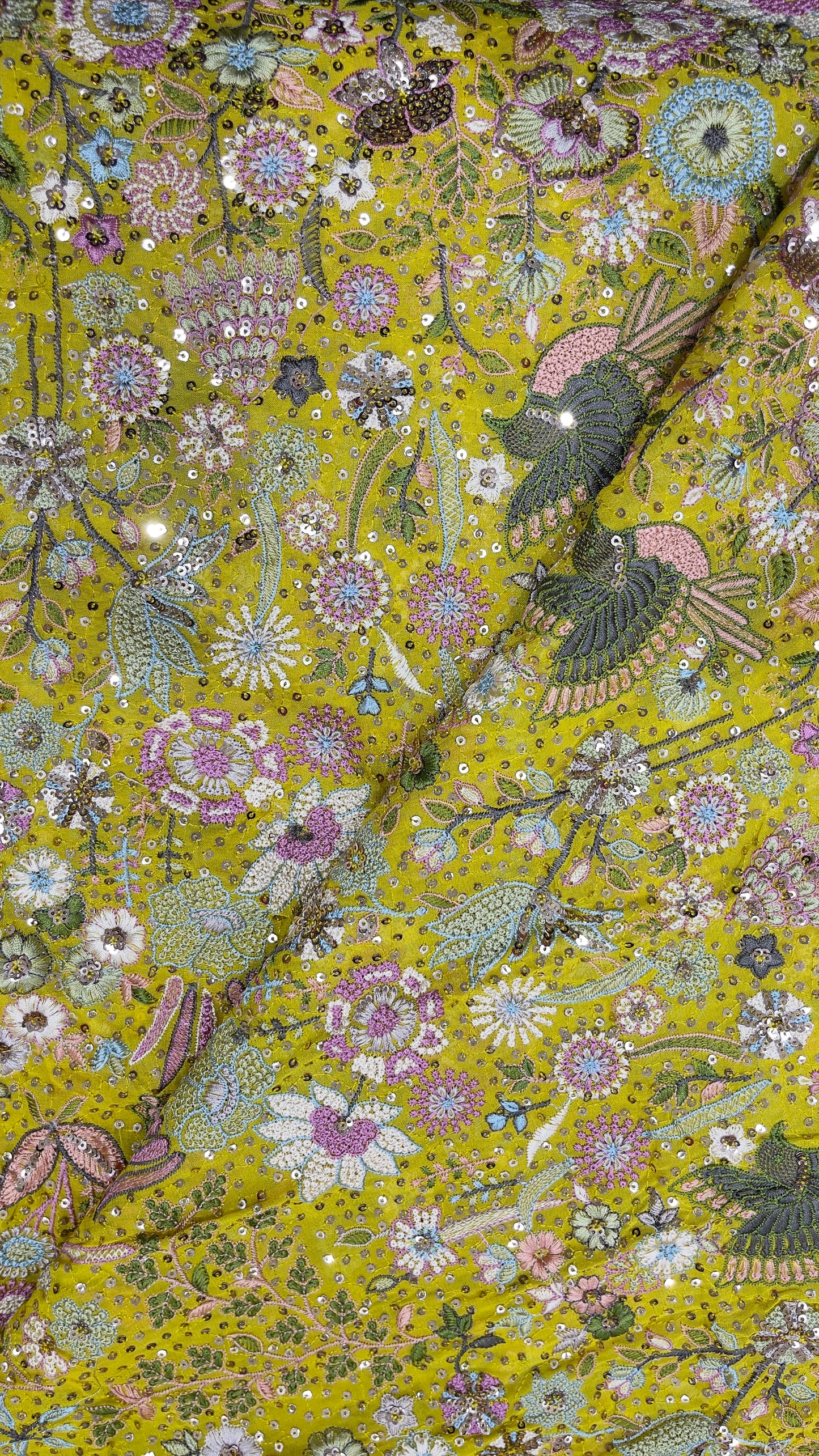 Premium Georgette Embroidery Fabric – Elegant & Lightweight