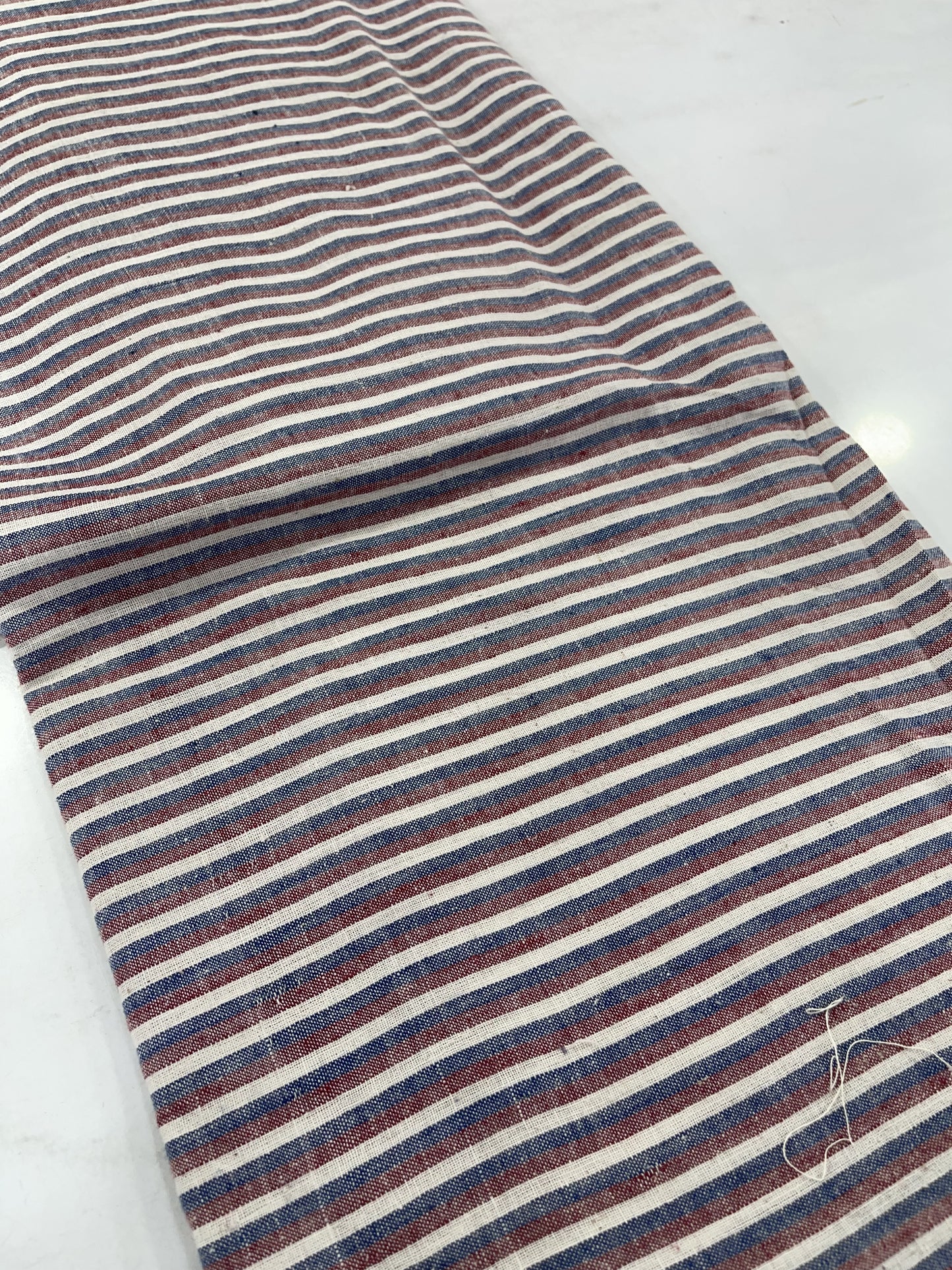 Pure Handloom Cotton Khadi Striped Fabric – Multicolor Natural Breathable Handwoven Textile