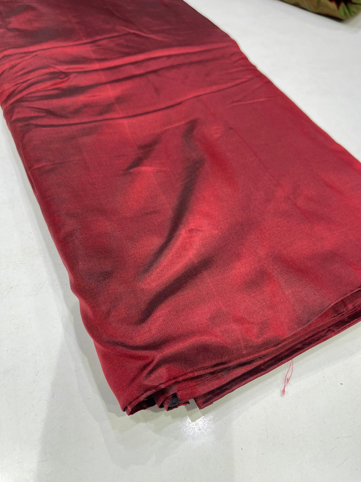 Pure Silk Yarn Dyed Fabric – Rich Wine Solid Color