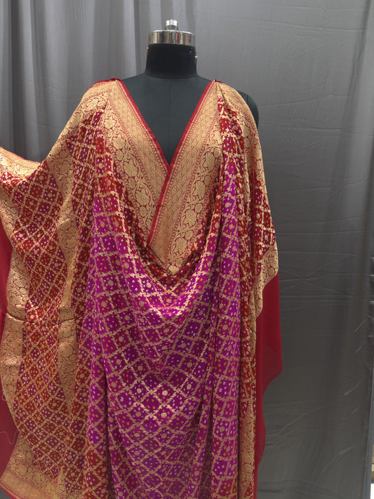 Pure Banarasi Dupatta with Rich Zari Weaving & Traditional Motifs