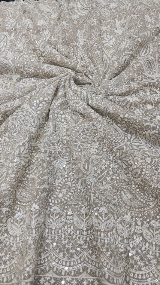 Premium Georgette Embroidery Fabric for Men’s Kurta – Elegant Festive Wear