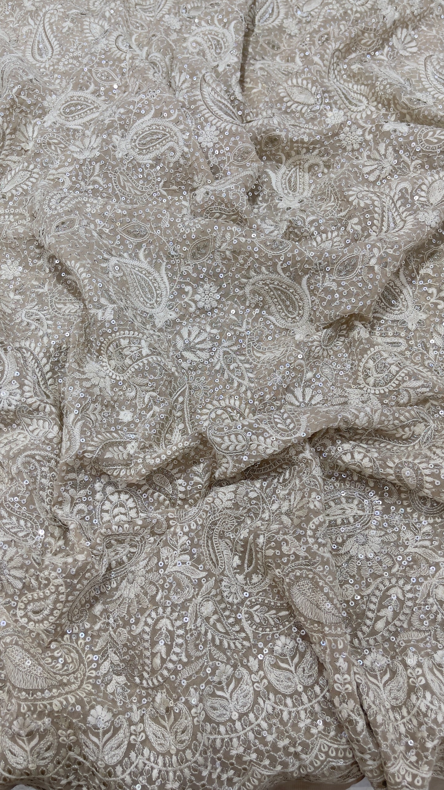 Premium Georgette Embroidery Fabric for Men’s Kurta – Elegant Festive Wear