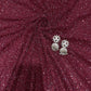 Premium Wine Red Heavy Sequins & Beads Embroidered Net Fabric
