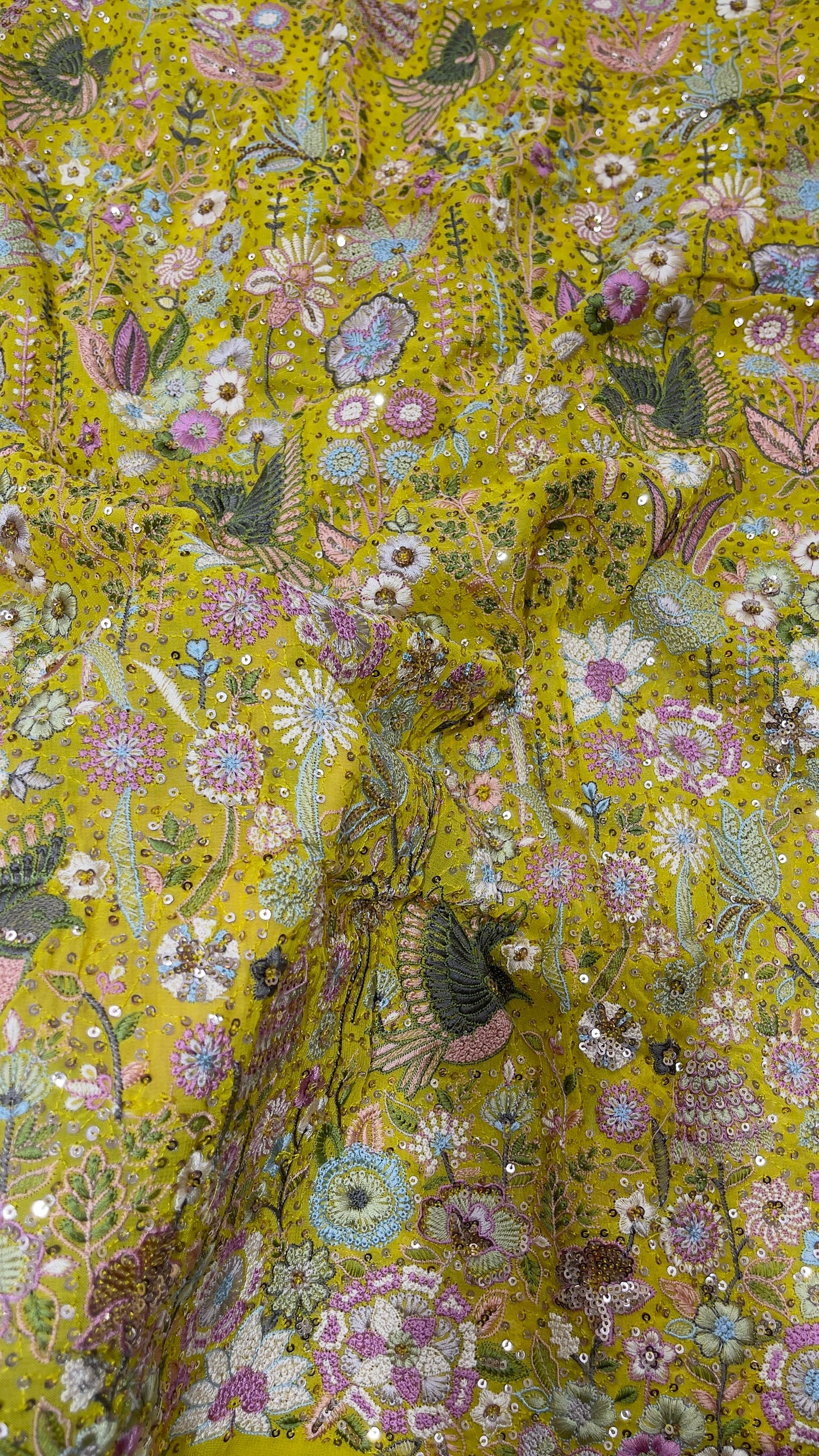 Premium Georgette Embroidery Fabric – Elegant & Lightweight