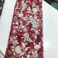 Pure Silk Organza Zari Embroidery Fabric – Wine Floral