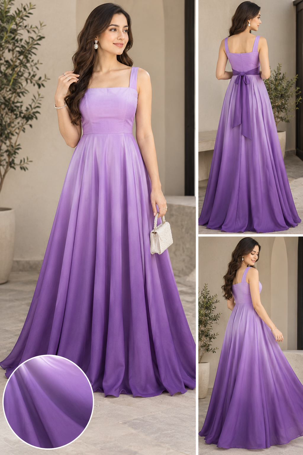 Premium Double Shaded Satin Fabric for Gowns, Sarees & Ethnic Wear