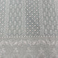 Pastel Grey Georgette Embroidered Fabric with Heavy Border & Sequins
