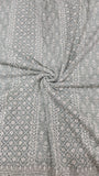 Pastel Grey Georgette Embroidered Fabric with Heavy Border & Sequins