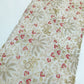 Elegant Beige Net Fabric with Gold Sequin Embroidery & Pink Floral Design