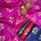 Pure Silk Banarasi Brocade Fabric – Floral Zari Weave
