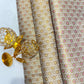 Pure Silk Banarasi Brocade Fabric – Gold Floral Buta with Pink Highlights