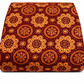 Traditional Ajrakh Inspired Circular Motif Printed Fabric (Brown, Indigo & Burgundy)