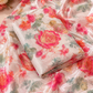 Elegant Pastel Floral Crepe & Chiffon Fabric Combo with Gold Foil Print
