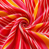 Pink Red Stripe Crepe & Chiffon Fabric Combo – Designer Yellow Line Print Fabric
