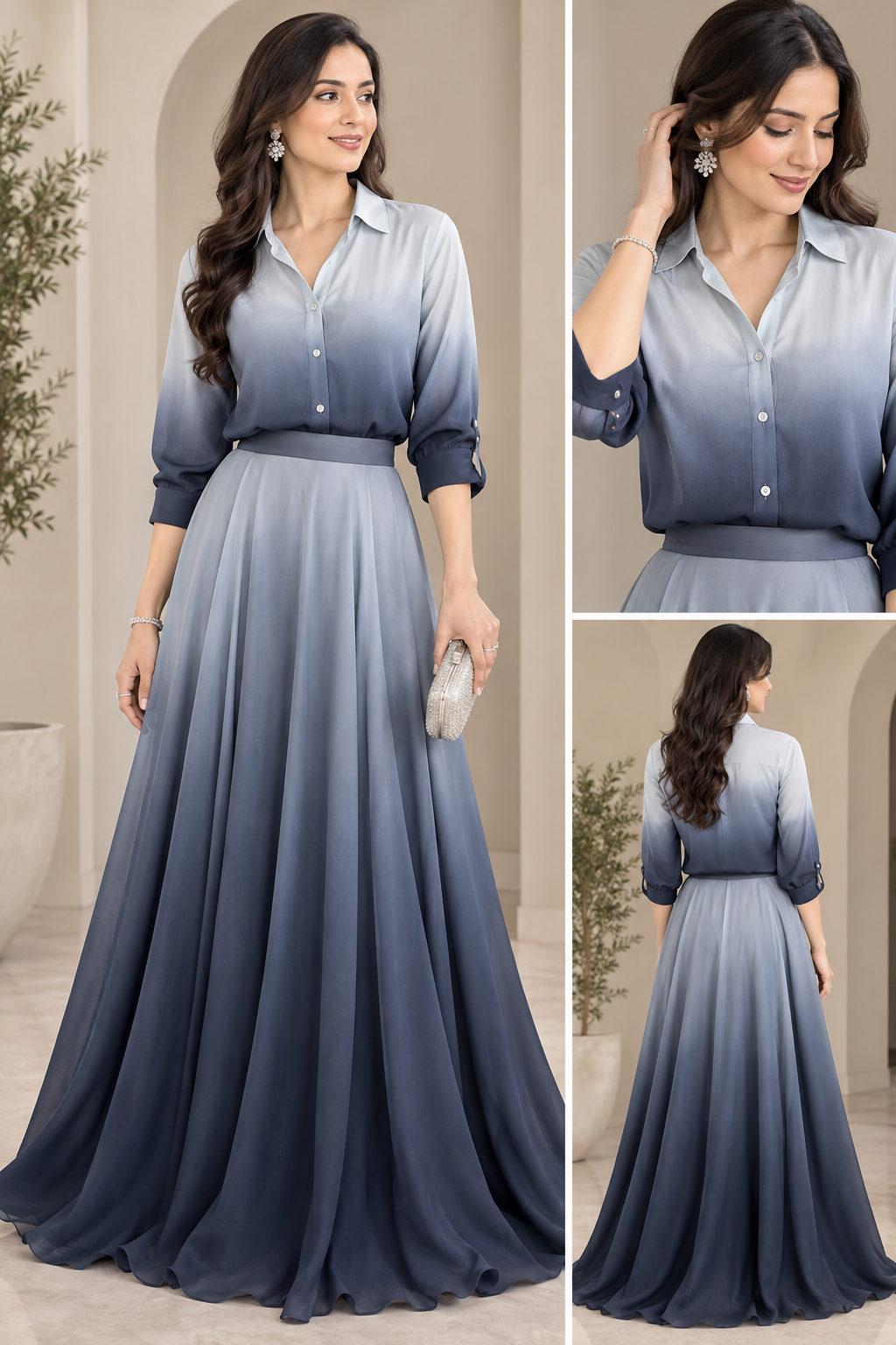 Premium Double Shaded Satin Fabric for Gowns, Sarees & Ethnic Wear