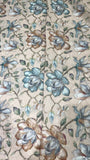 Luxury Floral Printed Organza Fabric with Metallic Outline Detailing