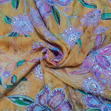 Premium Organza Embroidery Fabric – Elegant Floral Thread & Sequin Work