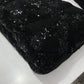 Premium Black Geometric Beaded Sequin Embroidery velvet Fabric