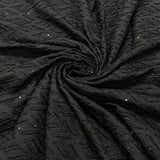 Premium Black Self-Design Embroidered Fabric for Men's Kurta dupion fabric| Ethnic Wear Material