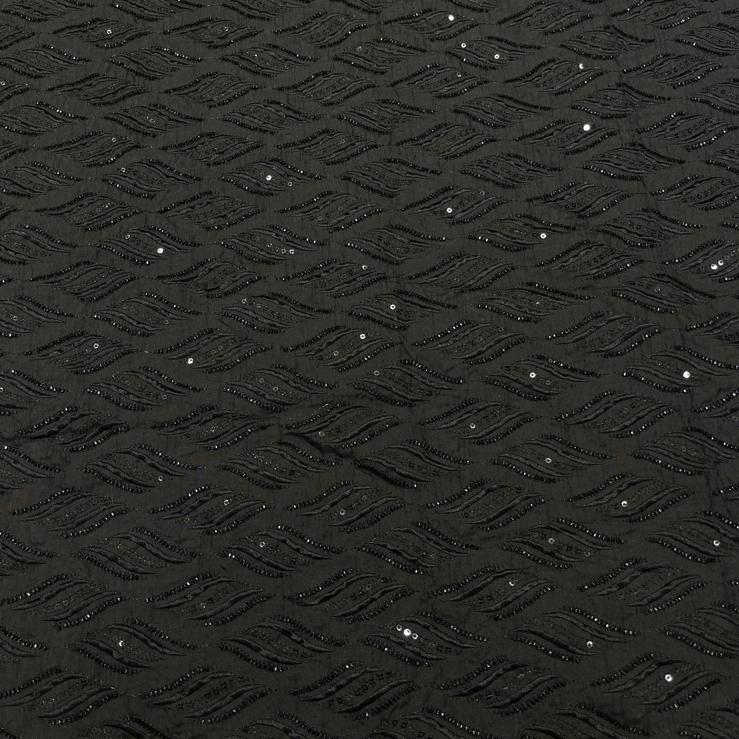 Premium Black Self-Design Embroidered Fabric for Men's Kurta dupion fabric| Ethnic Wear Material