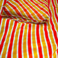 Sunset Stripe Crepe & Chiffon Fabric Combo – Orange, Yellow & White Designer Print