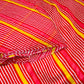 Pink Red Stripe Crepe & Chiffon Fabric Combo – Designer Yellow Line Print Fabric