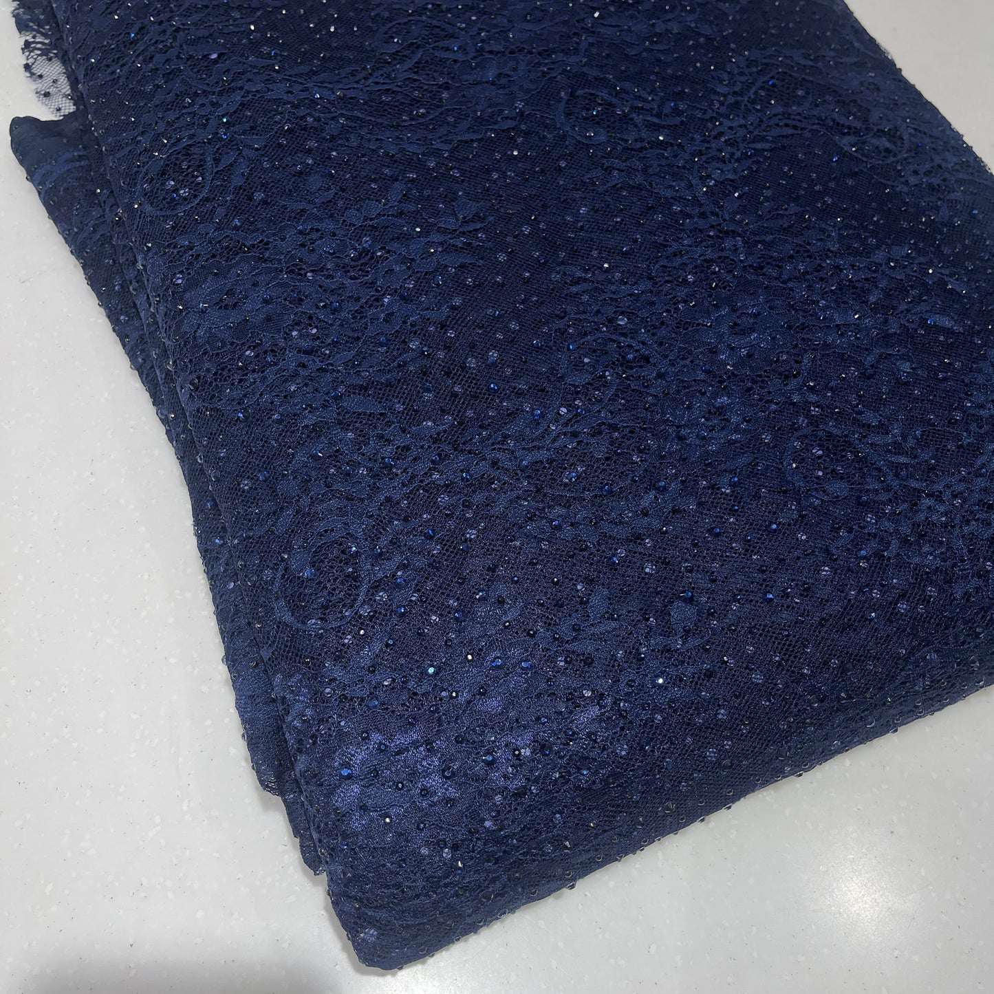 Premium Chantilly Lace Fabric – Elegant Floral Embroidered Lace
