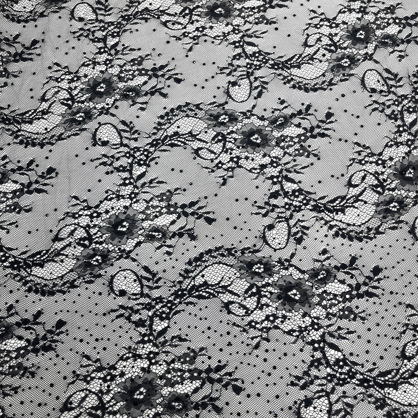 Premium Chantilly Lace Fabric – Elegant Floral Embroidered Lace