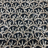 Premium Silver Beaded & Sequin Embellished Net Lace Fabric