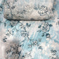 Pastel Blush Floral Crepe & Chiffon Fabric Combo – Soft Pink & Sage Green Designer Print