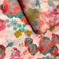 Elegant Pastel Floral Crepe & Chiffon Fabric Combo with Gold Foil Print