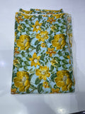 Pure Cotton Digital Print Fabric – Sky Blue Yellow Floral