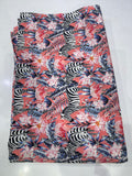 Pure Cotton Digital Print Fabric – Coral Zebra & Flamingo Tropical