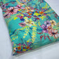 Pure Cotton Digital Print Fabric – Teal Multicolor Floral