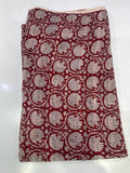 Pure Cotton Digital Print Fabric – Maroon Geometric Pattern