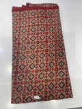 Pure Cotton Mul Ajrak Print Fabric – Maroon Traditional Motifs