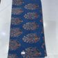 Pure Cotton Mul Ajrak Print Fabric – Indigo Blue Floral Motifs