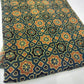 Pure Cotton Mul Ajrak Print Fabric – Dark Green Geometric Motifs
