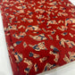 Pure Cotton Mul Ajrakh Print Fabric – Rust Maroon Geometric Motif