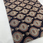 Pure Cotton Mul Ajrakh Print Fabric – Black with Traditional Motifs