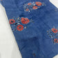 Pure Cotton Mul Ajrakh Print Fabric – Indigo Blue Floral Motifs