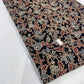 Pure Cotton Mul Ajrakh Print Fabric – Black Floral Vine Motifs
