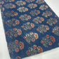 Pure Cotton Mul Ajrakh Print Fabric – Indigo Blue Floral Buti Design