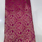 Art Silk Brocade Fabric – Rani Pink with Gold Floral Weave