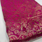 Art Silk Brocade Fabric – Rani Pink with Gold Floral Weave