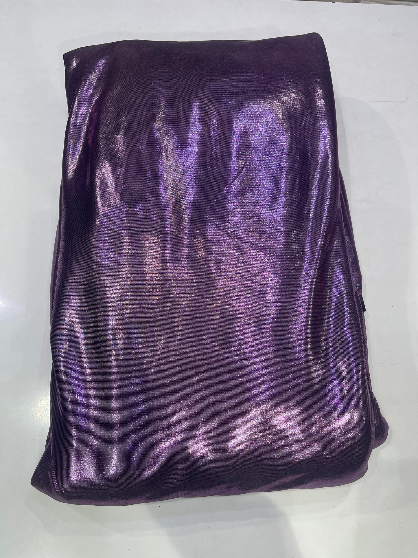 Purple Metallic Lycra Stretch Fabric