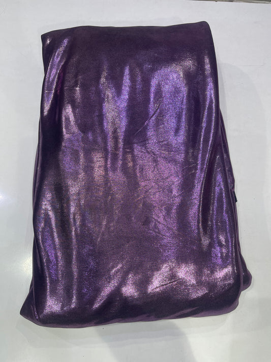 Purple Metallic Lycra Stretch Fabric