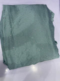 Polyester Satin Fabric with Stone Work – Sage Green Partywear Material