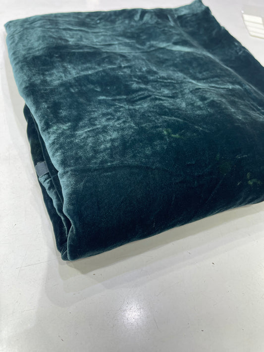 Pure Silk Velvet Fabric – Yarn Dyed Teal Green Luxury Velvet