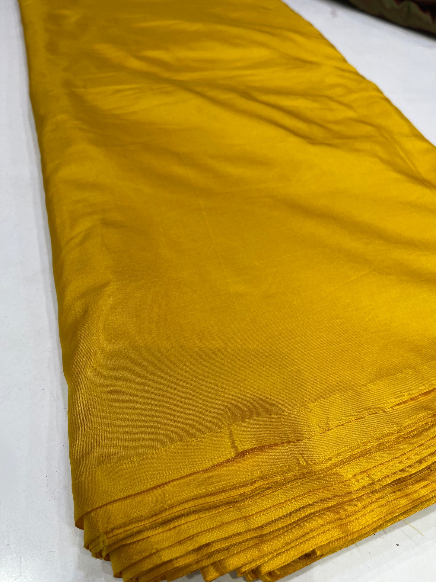 Pure Silk Yarn Dyed Solid Fabric – Mustard Yellow